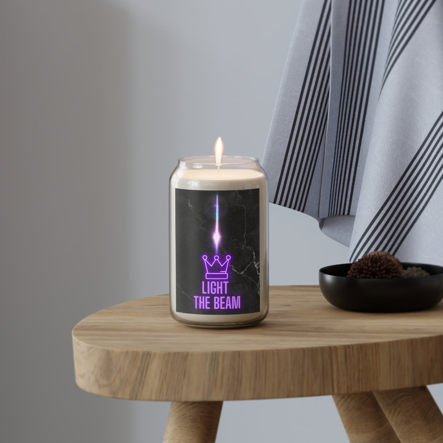 Light the Beam Sacramento Basketball Scented Glass Beer Can Candle.Light the Beam, Beam Town! Celebrate another W - WIN - for your Kings Basketball team and light the beam at home with this scented 13.75 oz candle. Use this beer can shaped glass candle holder to celebrate another Kings win and light your beam! Gift for Sac Mom, Gift for Sac Dad, Gift for Sac College Student.