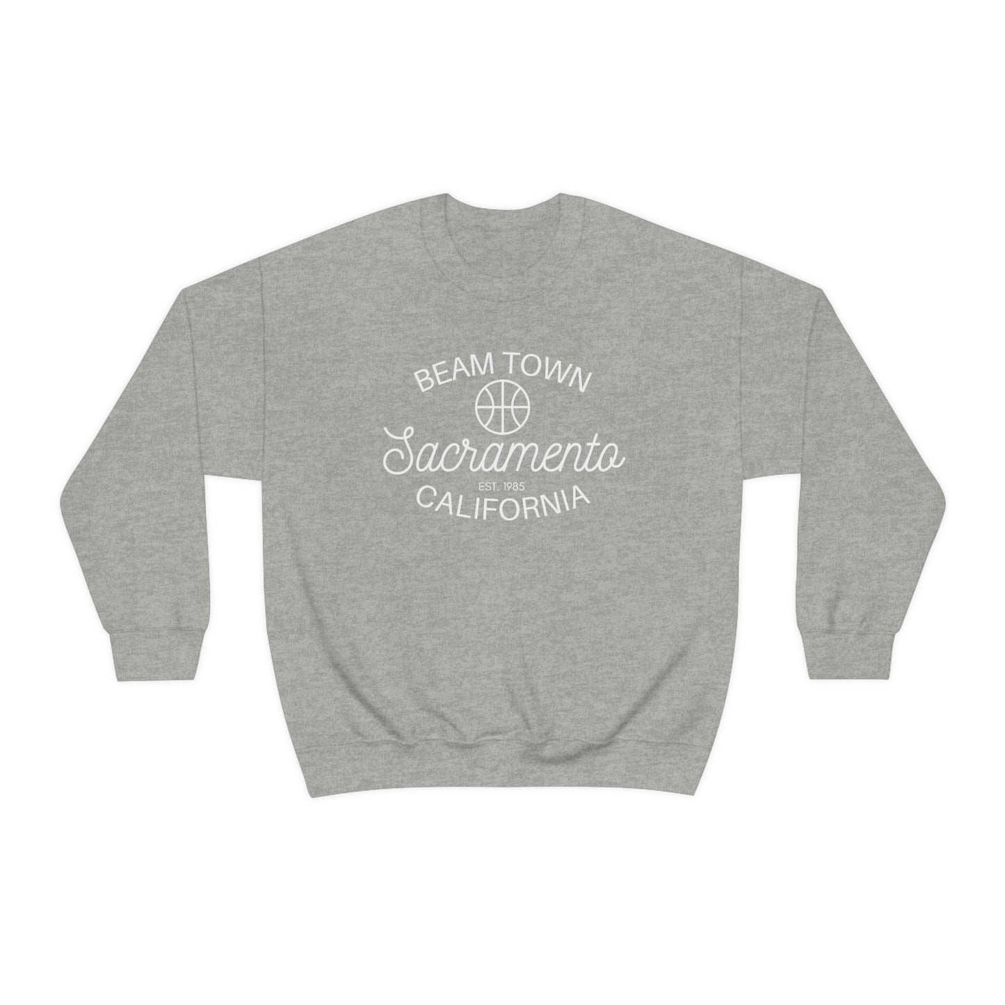 Retro Beam Town Sacramento Basketball Sweatshirt, Sac Town Basketball Sweater, Sac Team Fan Shirt, Light the Beam, Retro Style Beam Team, Grey