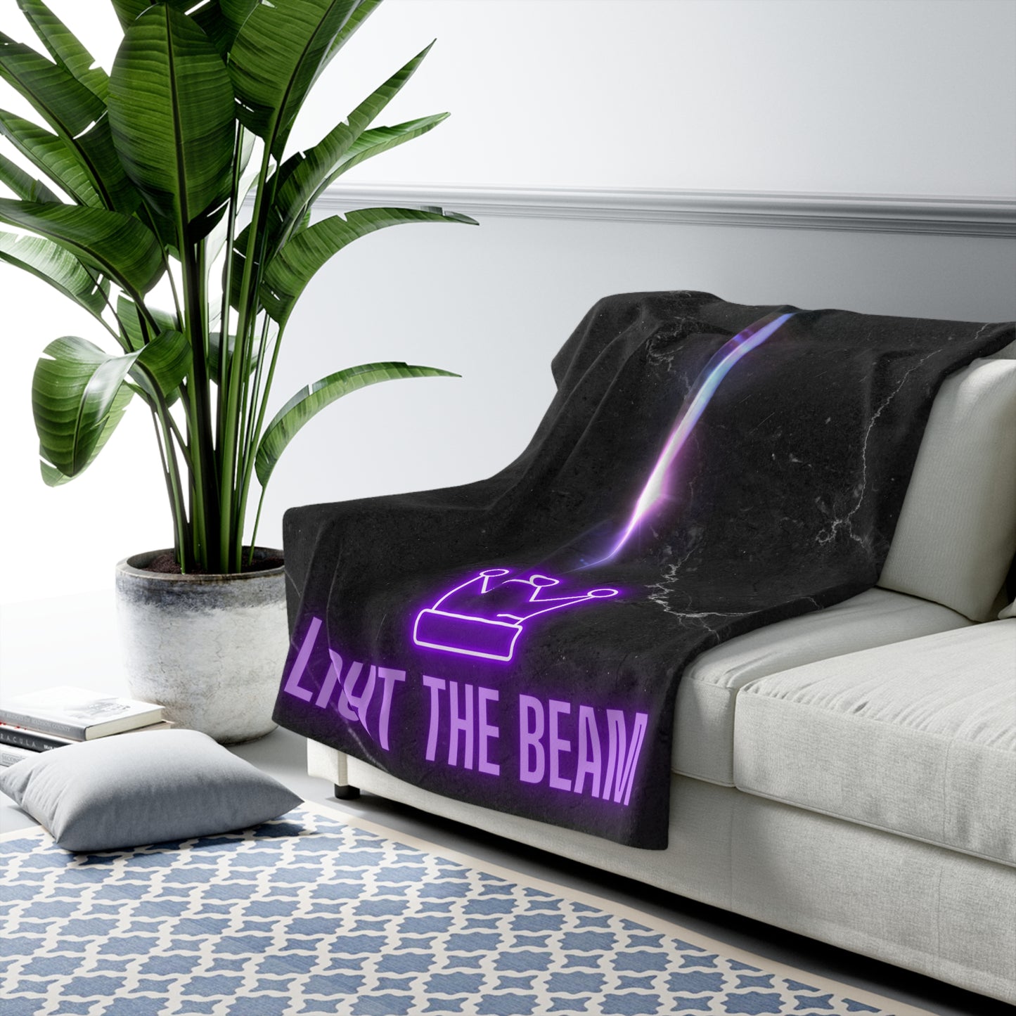 Light the Beam Sherpa Fleece Blanket, Beam Team, Sacramento Beam Town, BeamTown