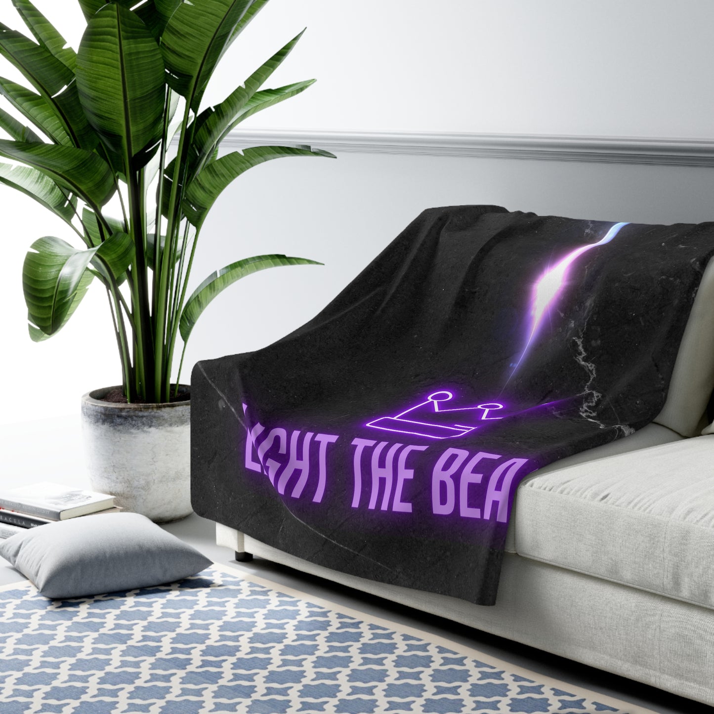 Light the Beam Sherpa Fleece Blanket, Beam Team, Sacramento Beam Town, BeamTown