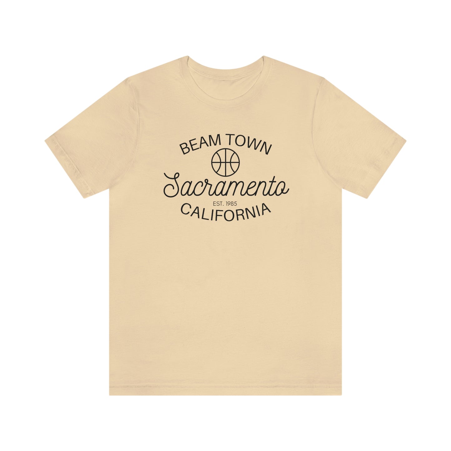 Retro BeamTown T-Shirt, Sacramento Basketball, Unisex Jersey Short Sleeve Tee, Sac Town Basketball Gift, Kings Fan Gift, Sacramento Basketball, BeamTown, Retro Style, Vintage Vibe Sacramento Ca, Soft Cream Colored Shirt