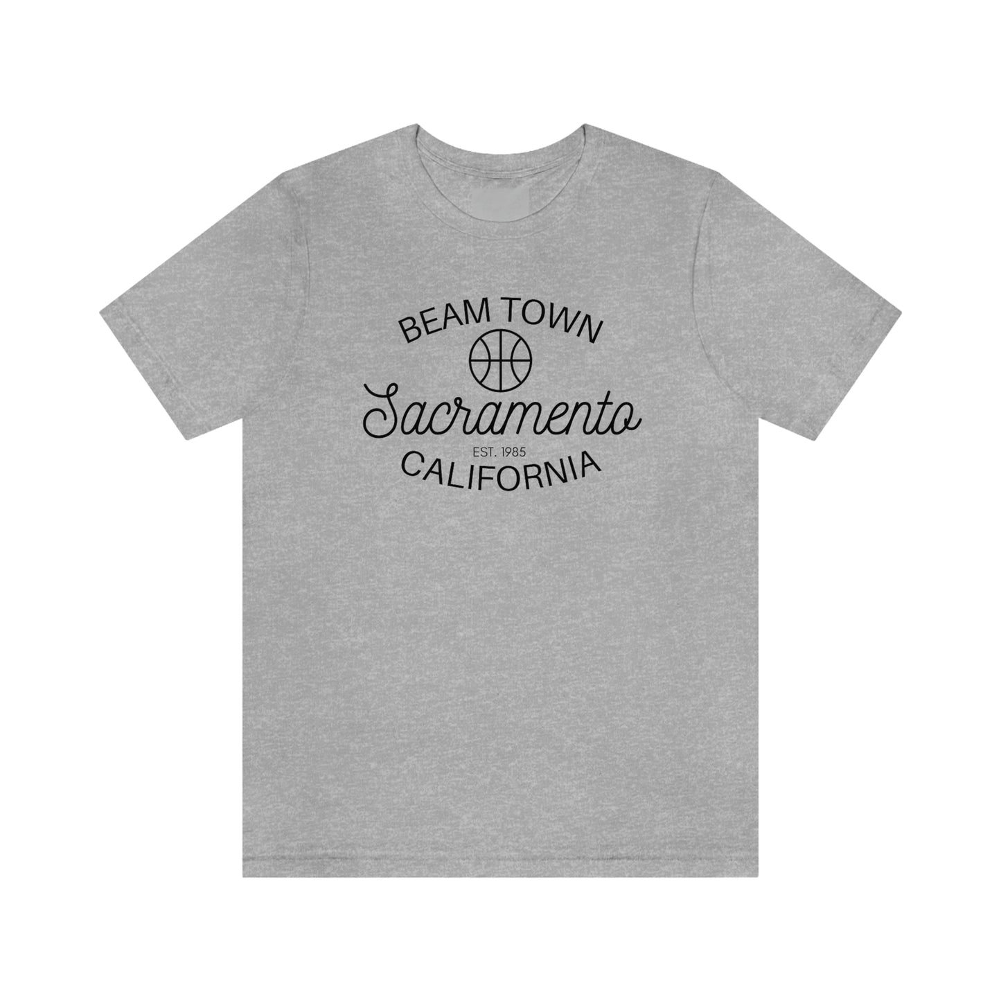 Retro BeamTown T-Shirt, Sacramento Basketball, Unisex Jersey Short Sleeve Tee, Sac Town Basketball Gift, Kings Fan Gift, Sacramento Basketball, BeamTown, Retro Style, Vintage Vibe Sacramento Ca, Athletic Grey Shirt