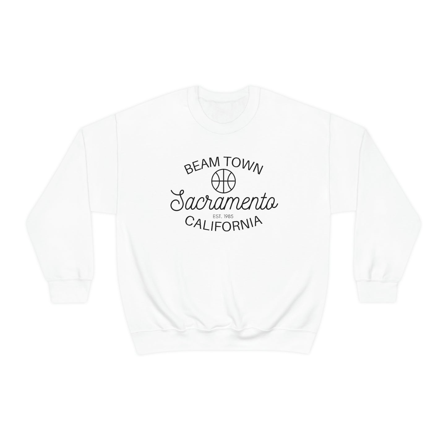 Retro Beam Town Sacramento Basketball Sweatshirt, Sac Town Basketball Sweater, Sac Team Fan Shirt, Light the Beam, Retro Style Beam Team, White