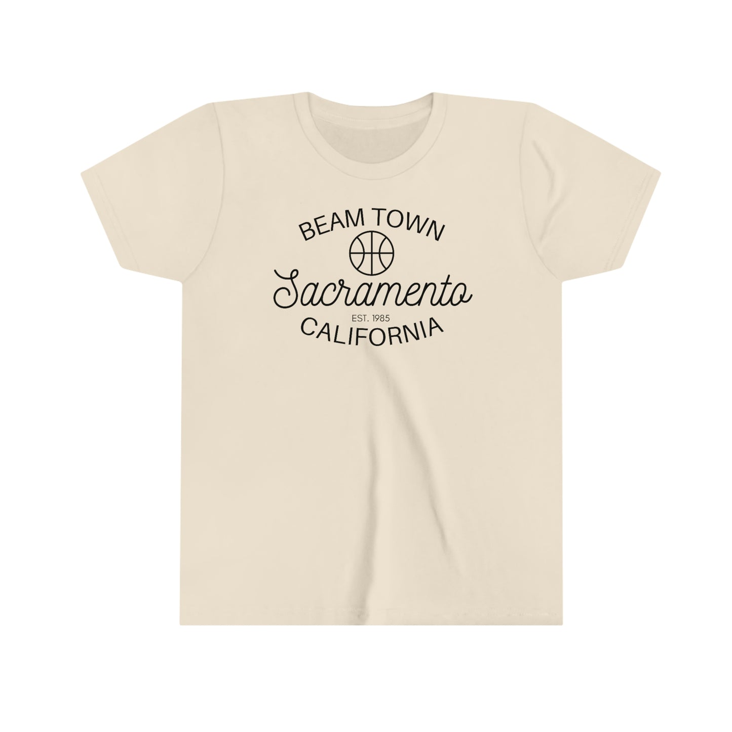 Retro BeamTown Youth T-Shirt, Sacramento Basketball, Kids Youth Unisex Tee, Sac Basketball Gift Kids Fan Gift, Light the Beam Shirt, Vintage Vibe, Retro Style Tee Shirt, Natural Color Shirt