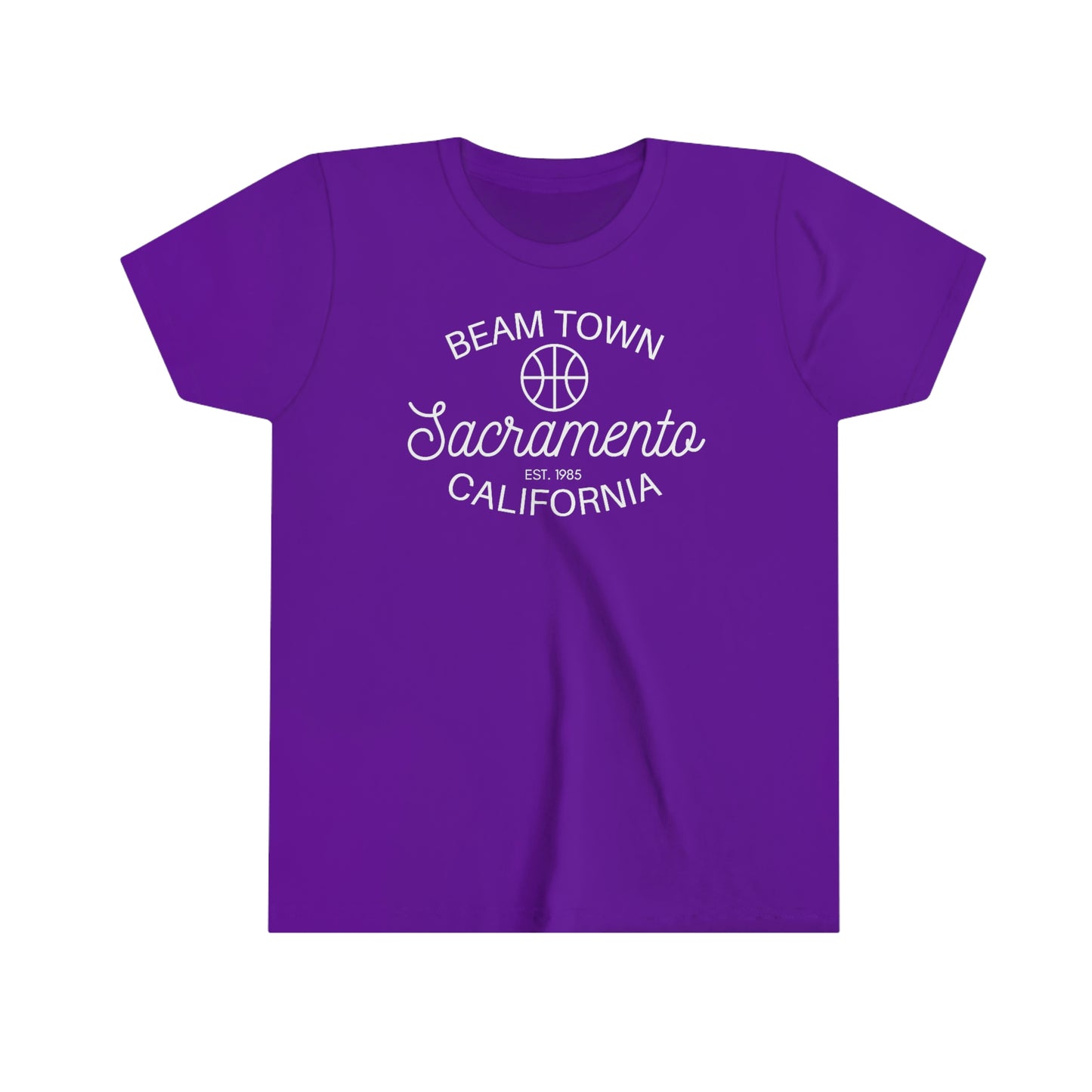 Retro BeamTown Youth T-Shirt, Sacramento Basketball, Kids Youth Unisex Tee, Sac Basketball Gift Kids Fan Gift, Light the Beam Shirt, Vintage Vibe, Retro Style Tee Shirt, Team Purple Shirt