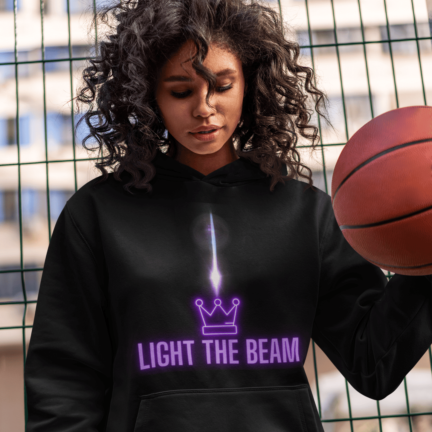 Light the Beam, Sacramento Basketball, Unisex Hoodie Sweatshirt, Kings Basketball, Sacramento Fan Gift, Kings Fan Gifts, Black