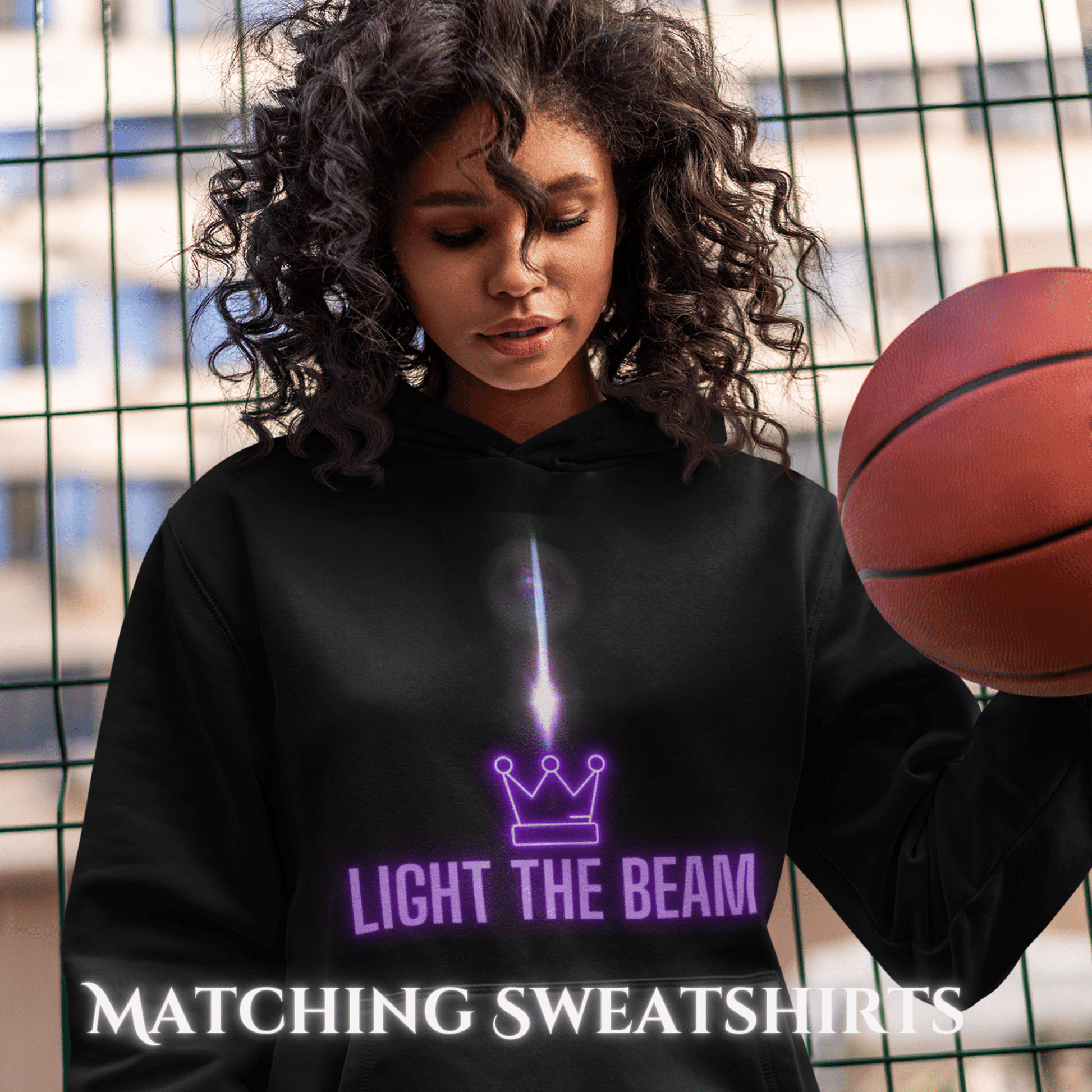 Light the Beam Youth Hoodie Sweatshirt, Sac BeamTown Basketball Gift, Sacramento Basketball Fan Gift for Kids