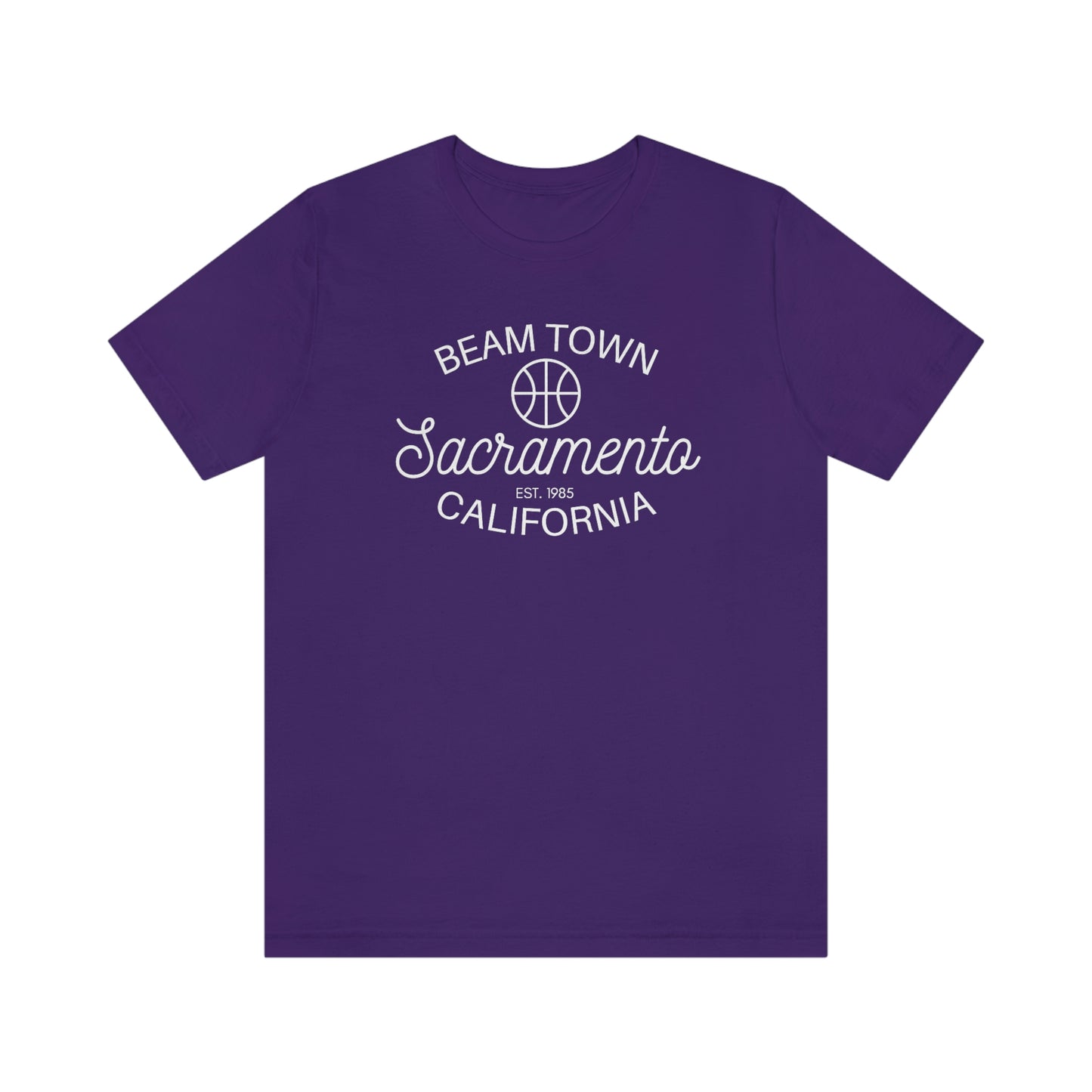 Retro BeamTown T-Shirt, Sacramento Basketball, Unisex Jersey Short Sleeve Tee, Sac Town Basketball Gift, Kings Fan Gift, Sacramento Basketball, BeamTown, Retro Style, Vintage Vibe Sacramento Ca, Team Purple Shirt