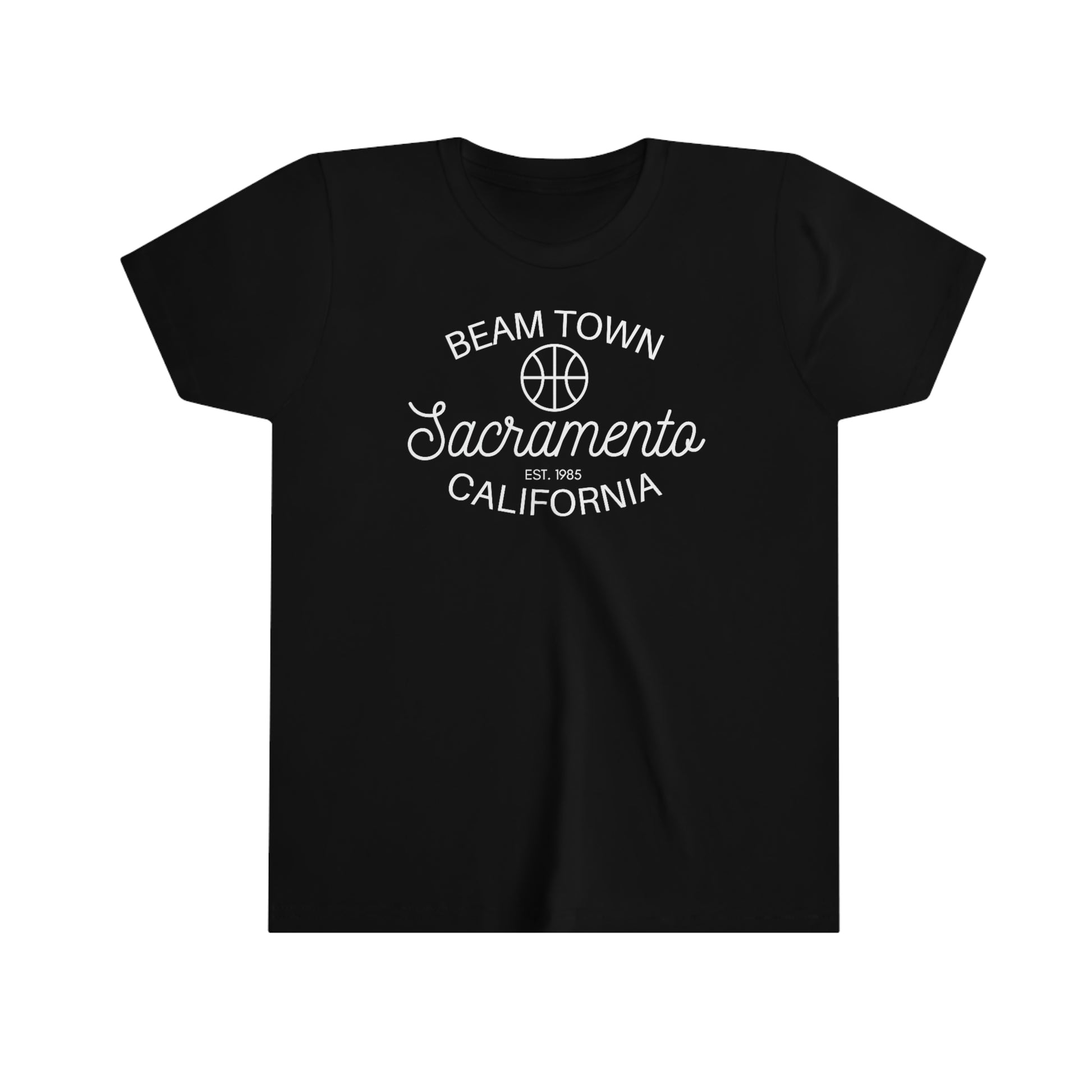 Retro BeamTown Youth T-Shirt, Sacramento Basketball, Kids Youth Unisex Tee, Sac Basketball Gift Kids Fan Gift, Light the Beam Shirt, Vintage Vibe, Retro Style Tee Shirt, Black Shirt