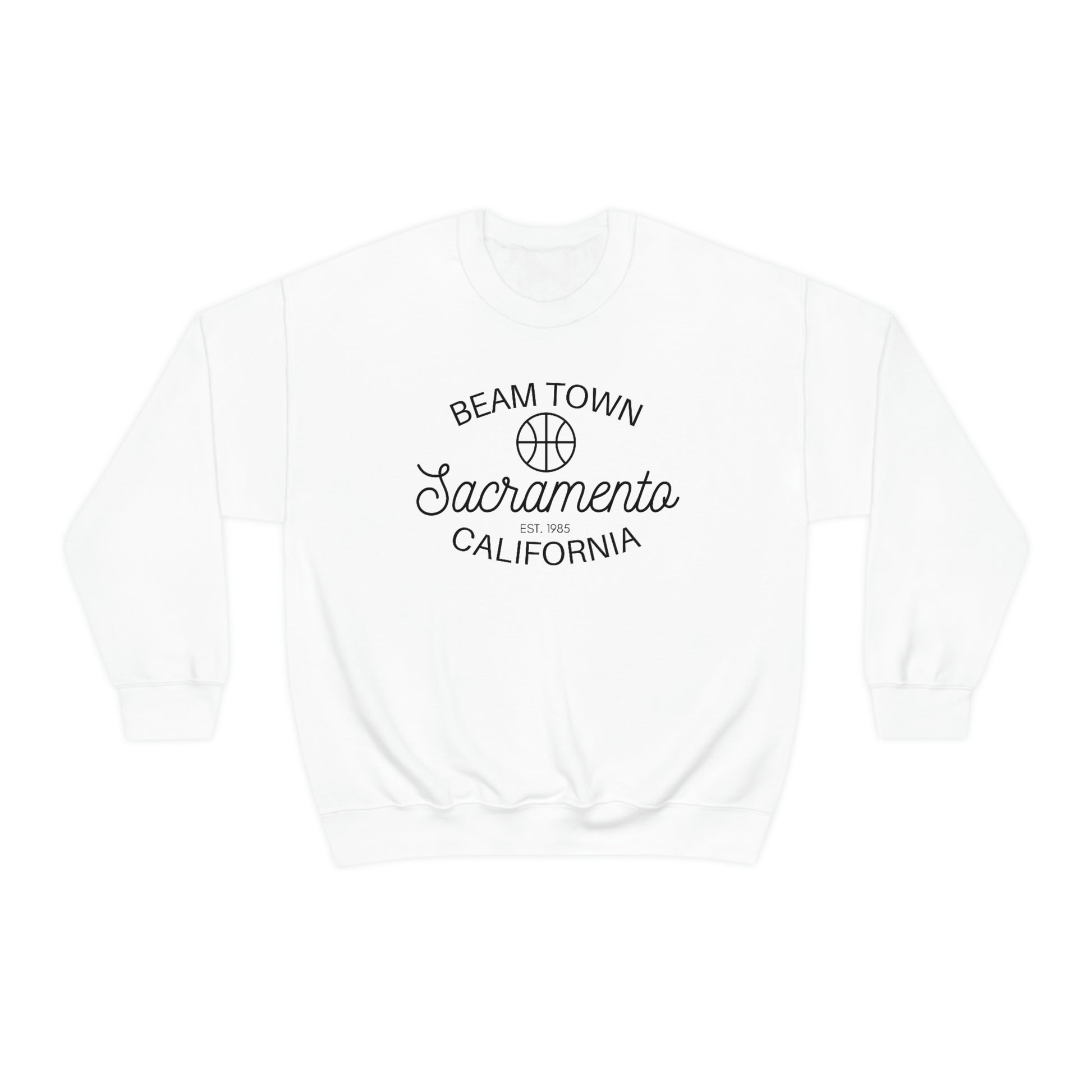 Retro Beam Town Sacramento Basketball Sweatshirt, Sac Town Basketball Sweater, Sac Team Fan Shirt, Light the Beam, Retro Style Beam Team, White